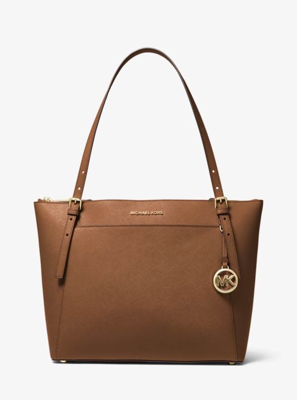 Damske Prenosná Taška Michael Kors Voyager Large Saffiano Leather Top-Zip Hnede - Kabelky Michael Kors Nejlevnejsi | TJHES-6348